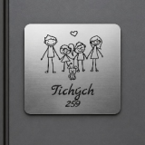 Türschild Familie mit Kindern und Hund
