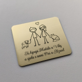 Türschild Paar mit Katze und Hund