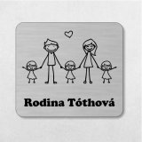 Türschild Familie mit drei kleinen Töchtern