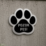 Schild Vorsicht Hund Pfote