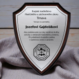 Schildförmige Plakette Feuerwehr