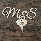 Tortenstecker – Hochzeit mit Initialen