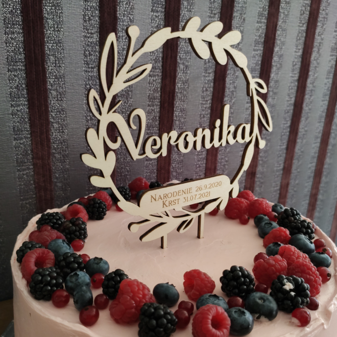 Tortenstecker mit Namen – Tauf-Cake-Topper mit Datum
