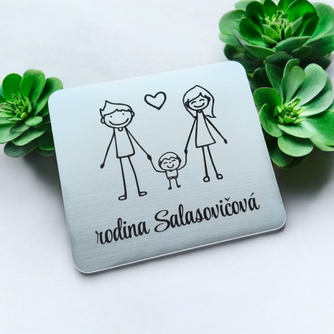 Türschild Eltern und Söhnchen