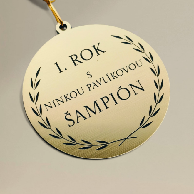 Personalisierte Medaille mit Band Lorbeer
