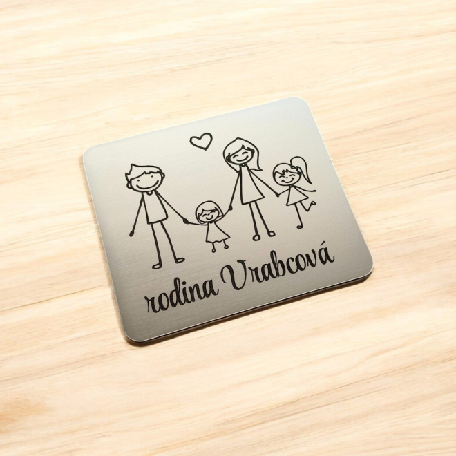 Türschild Eltern und zwei Töchterchen v3