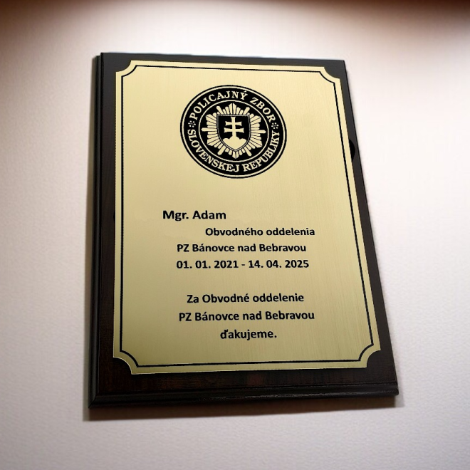 Rechteckige Plakette Polizei