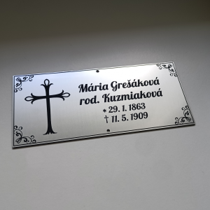 Grabschild mit Kreuz