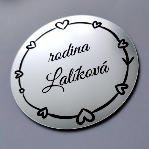 Türschild Round Hearts