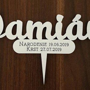 Tortenstecker mit Namen – Tauf-Cake-Topper