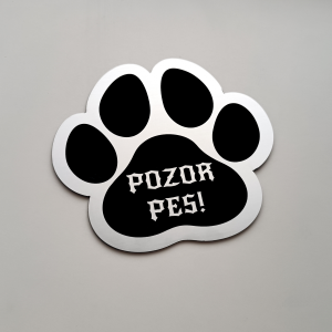 Schild Vorsicht Hund Pfote