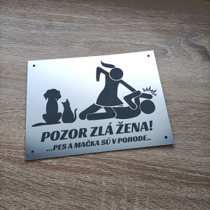Schild Vorsicht bose Frau