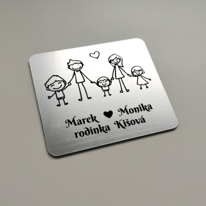 Türschild Familie mit drei Kindern v5