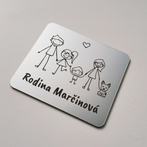 Türschild Eltern, Tochter und kleiner Sohn v1