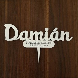 Tortenstecker mit Namen – Tauf-Cake-Topper