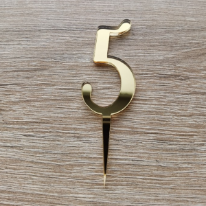 Tortenstecker mit Zahl – Gold