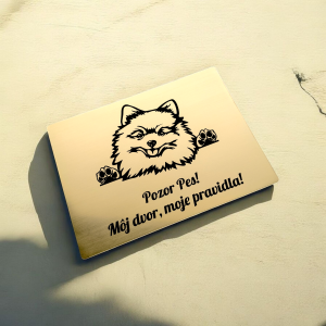Warnschild Vorsicht Hund Pomeranian