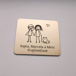 Türschild zwei Frauen mit Hund