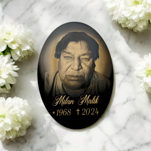 Grabtafel mit Foto oval
