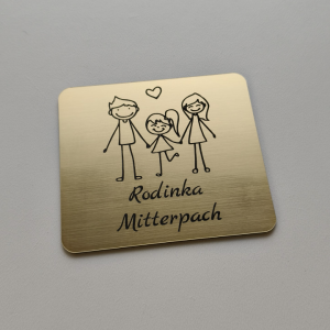 Türschild Eltern und große Tochter