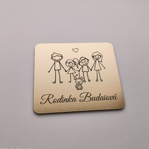 Türschild Familie mit Kindern und Hund