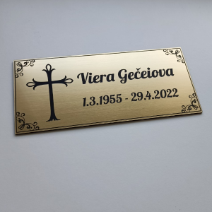 Grabschild mit Kreuz