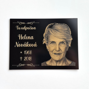 Grabtafel mit Foto rechteckig