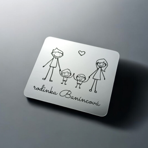 Türschild Eltern und zwei kleine Jungen