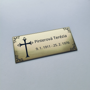 Grabschild mit Kreuz